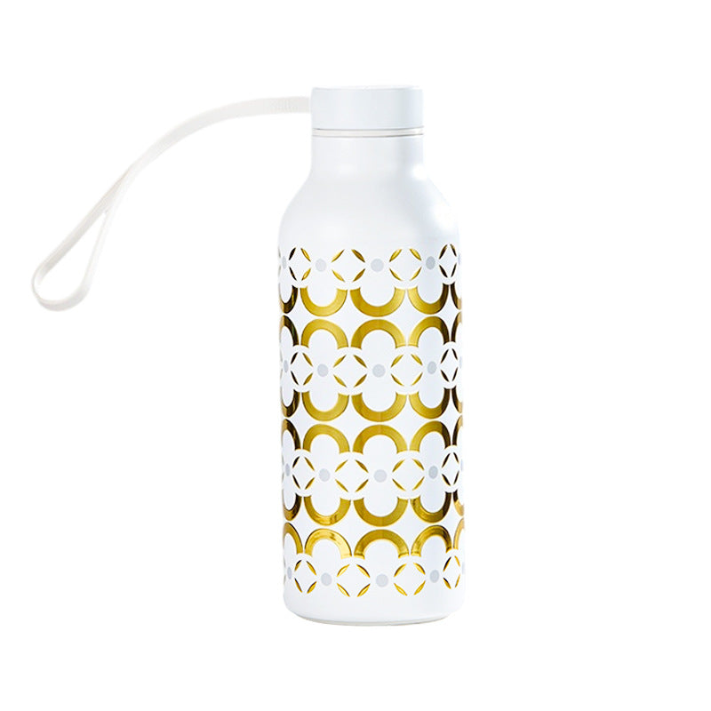 Trelvani Patterned Vacuum Insulated Stainless Steel Tumbler - White