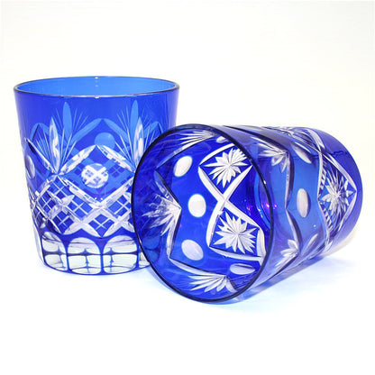 Trelvani Blue Cut-Pattern Decorative Drinking Glass - additional product view 3