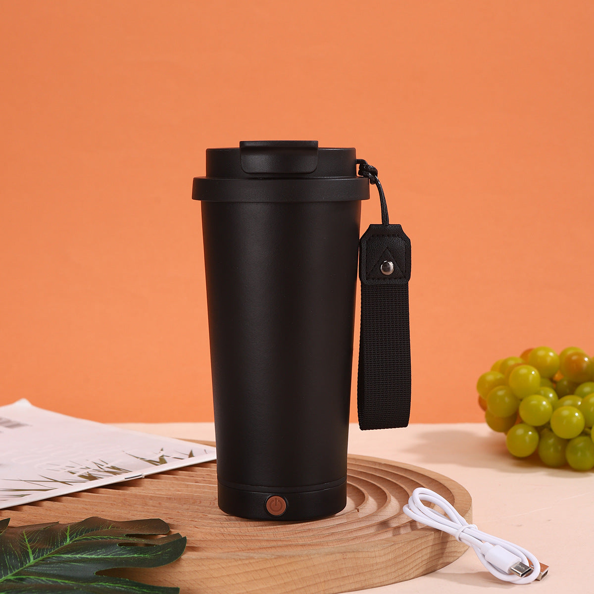 Trelvani Carry-Strap Insulated Metal Thermos Bottle - White