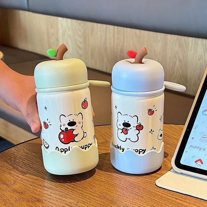Trelvani Apple-Shaped Mini Insulated Bottle for Kids - Yellow
