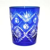Trelvani Blue Cut-Pattern Decorative Drinking Glass - Style 1
