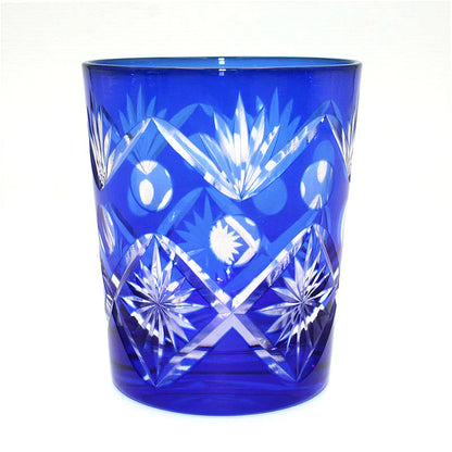 Trelvani Blue Cut-Pattern Decorative Drinking Glass - Style 1