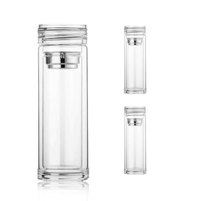 Trelvani Double-Wall Borosilicate Glass Tea Cup with Infuser - product view