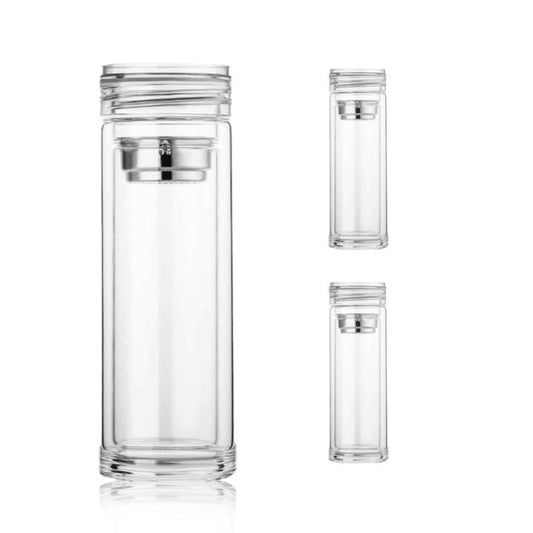 Trelvani Double-Wall Borosilicate Glass Tea Cup with Infuser - product view