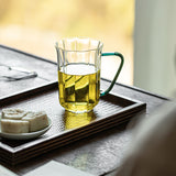 Trelvani Thick-Wall Clear Glass Tea Mug with Handle - product view