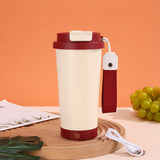 Trelvani Carry-Strap Insulated Metal Thermos Bottle - Red + White